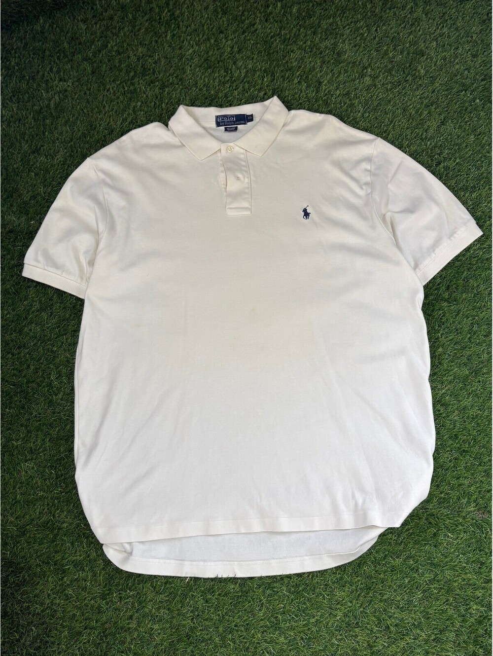 Vintage Polo Ralph Lauren XL White Cotton Polo Shirt